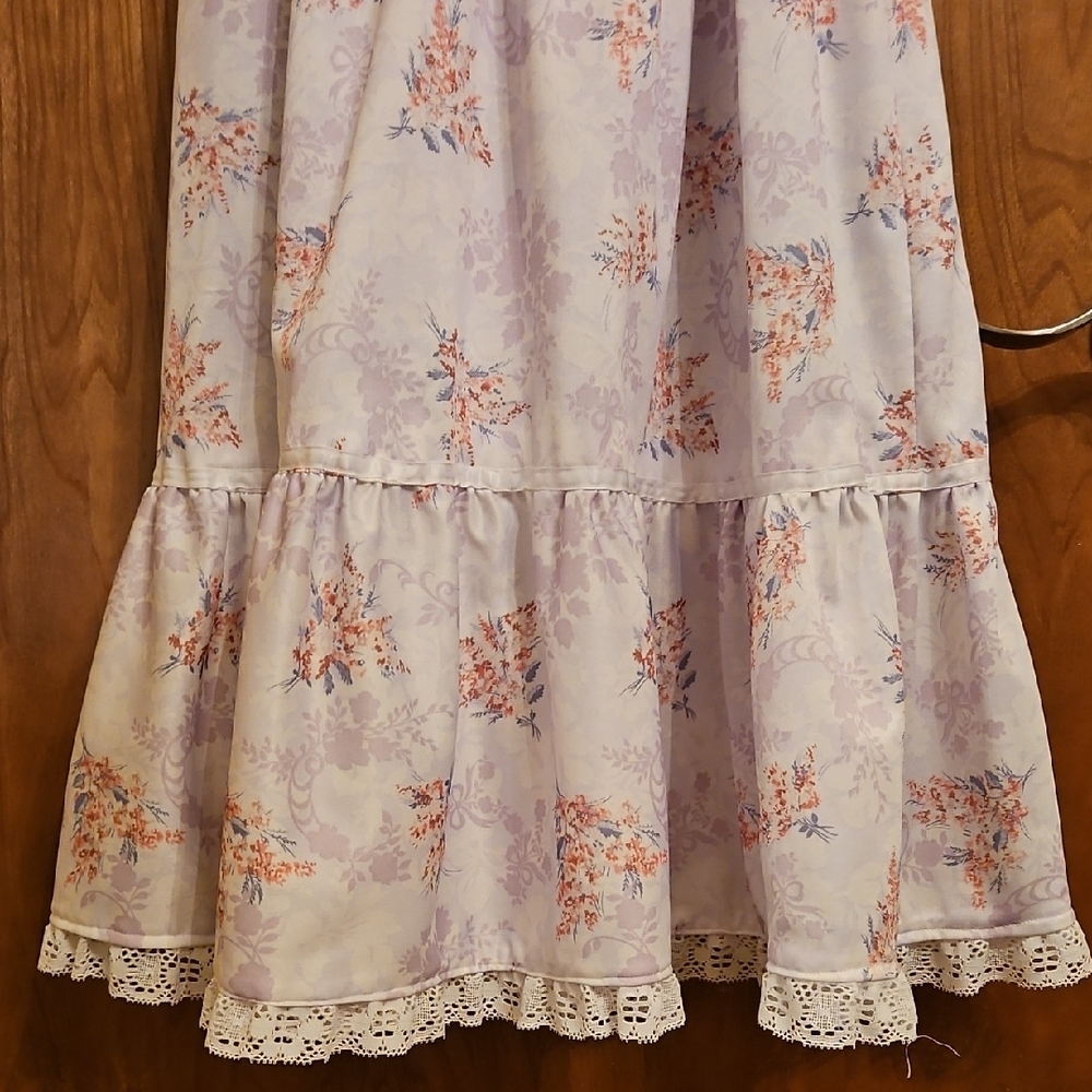 1970s Vintage Handmade Floral Ruffle Gunne Sax Style Dress - Picture 5 of 6